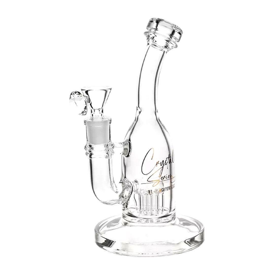 Crystal Series HPG - 8" Mini Bottle w/ Reinforced Tree Perc Water Pipe