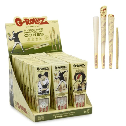 G Rollz - Banksy Graffiti King Size Cones (3pk)