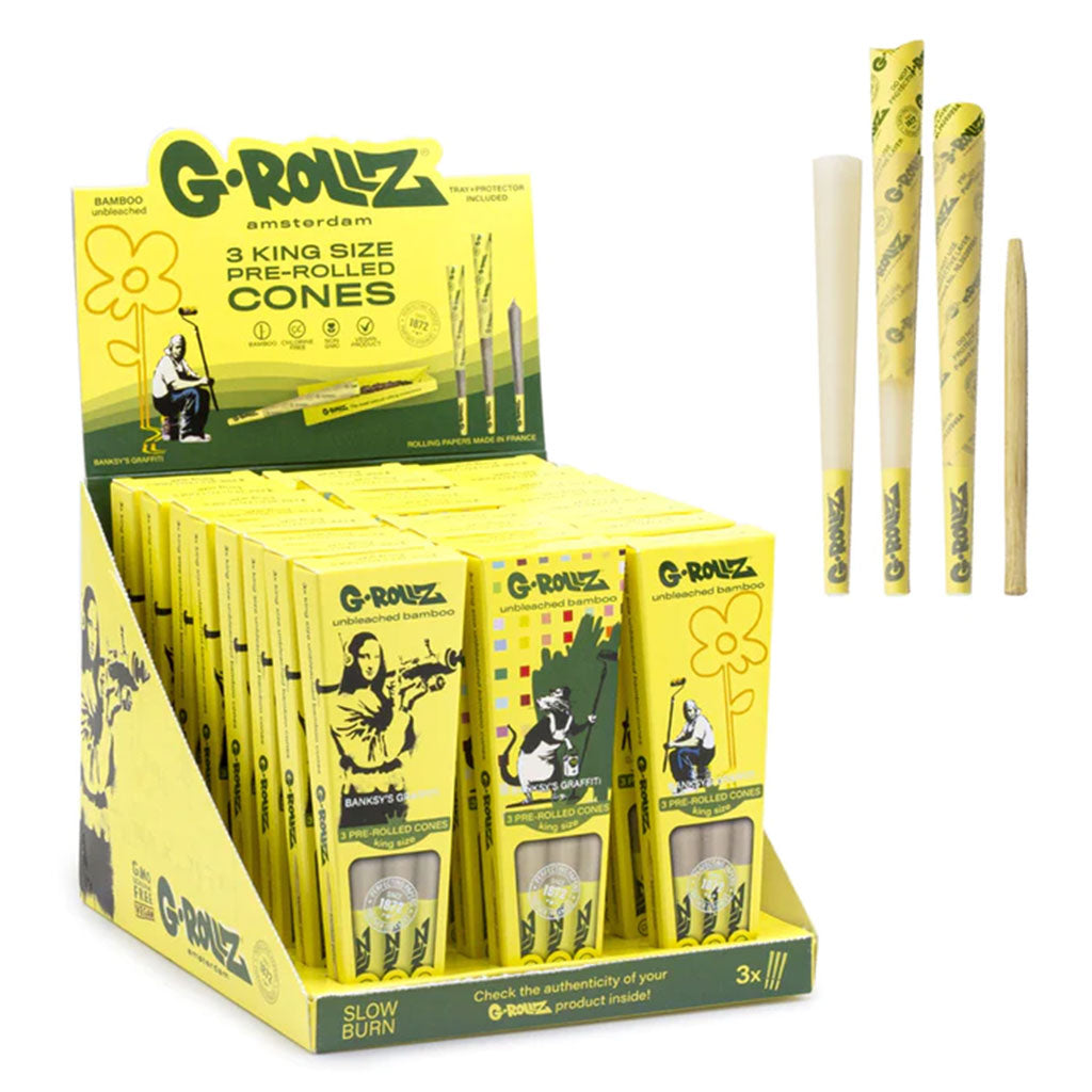 G Rollz - Banksy Graffiti King Size Cones (3pk)