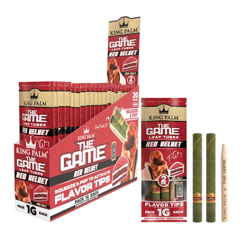 King Palm - The Game Leaf Tube Red Velvet (2pk)