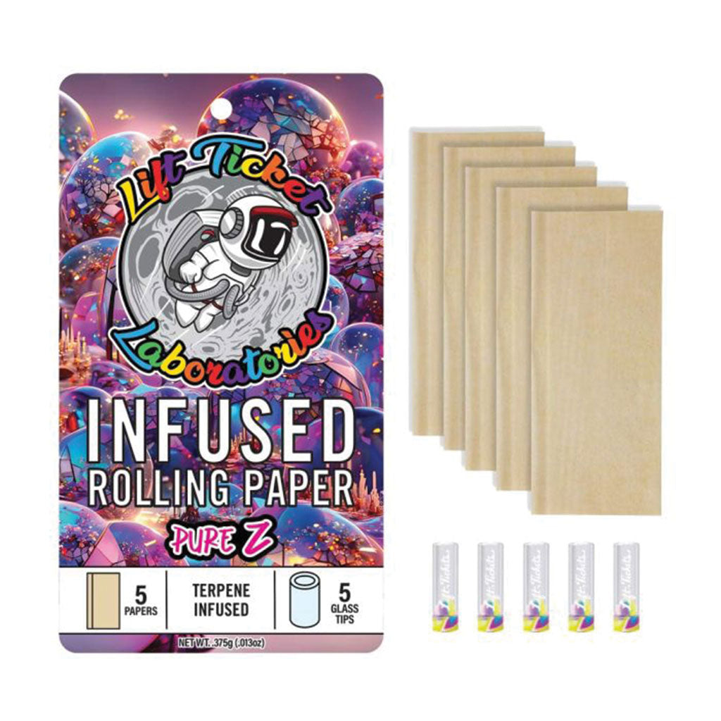 Lift Ticket - Terpene Infused KS Papers + Glass Tip 10pk