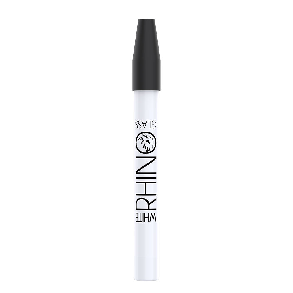 White Rhino - White Ceramic Dab Straw w/ Silicone Cap