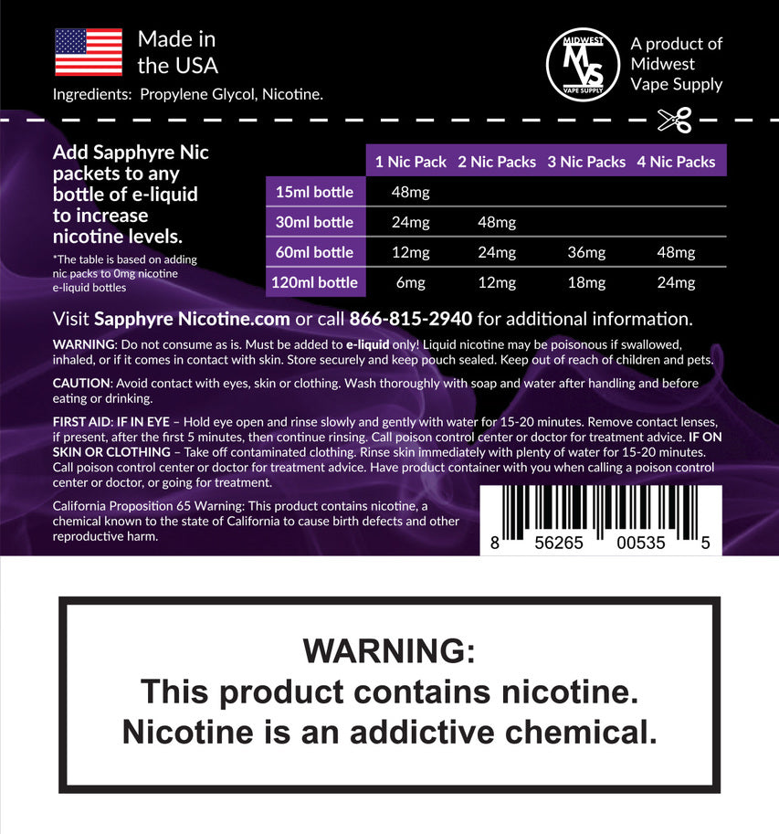 Sapphyre - Nicotine Packs - MI VAPE CO 