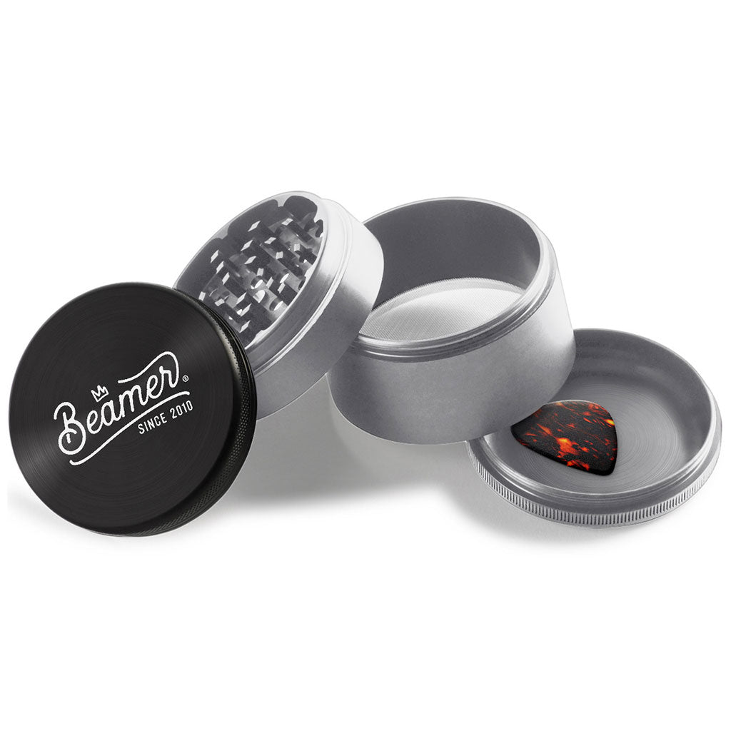 Beamer - 4-Piece - 40mm - Aircraft Grade Aluminum Grinder w/ Guitar Pick - Crown Logo Design