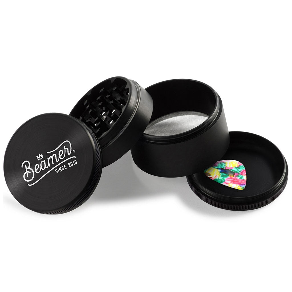 Beamer - 4-Piece - 40mm - Aircraft Grade Aluminum Grinder w/ Guitar Pick - Crown Logo Design