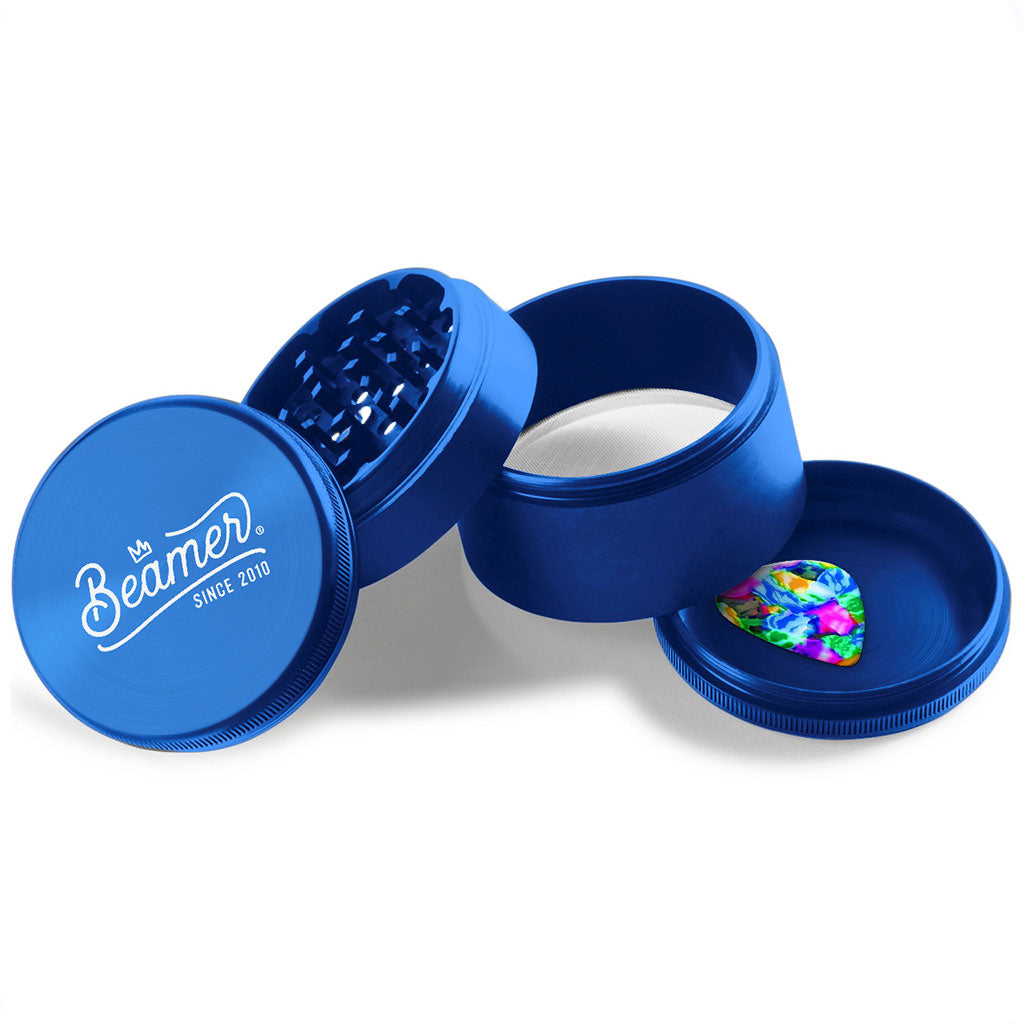 Beamer - 4-Piece - 40mm - Aircraft Grade Aluminum Grinder w/ Guitar Pick - Crown Logo Design