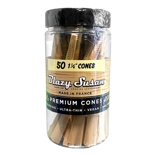 Blazy Susan - Unbleached 1 1/4 Cones (50ct Jar)