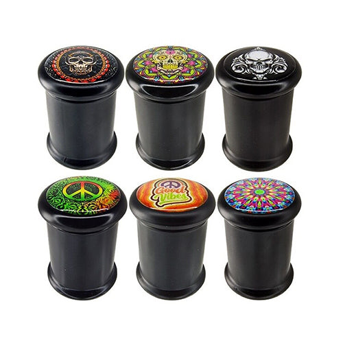 Cali Factory - Pop Top Black Glass Jar - MI VAPE CO 