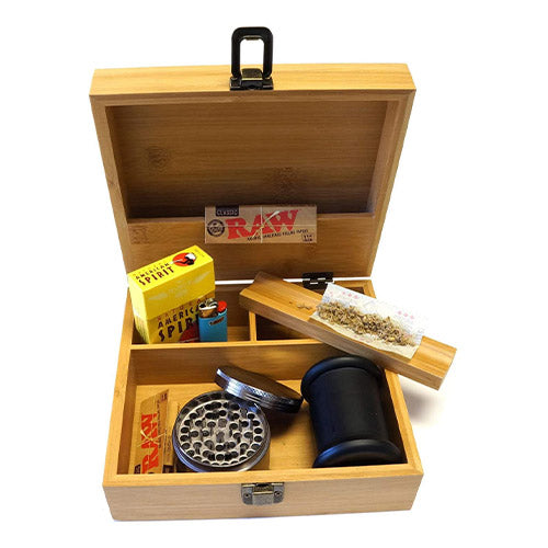 Cali Factory Bamboo - Large Box Set w/ Jar & Grinder - MI VAPE CO 