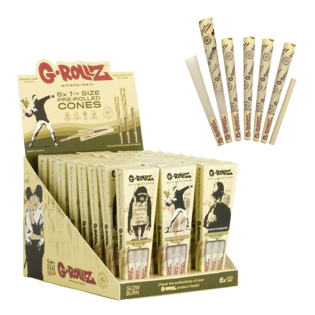 G Rollz - Banksy Graffiti King Size Cones (6pk)