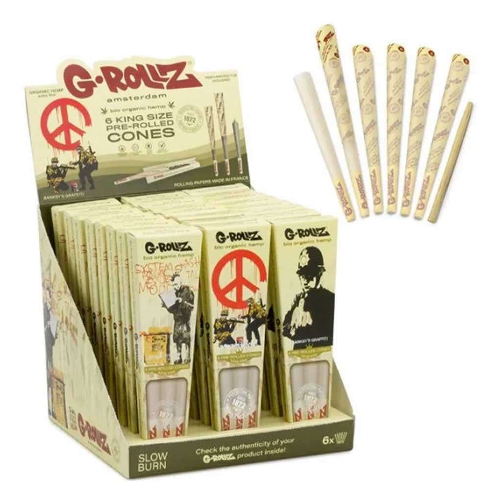 G Rollz - Banksy Graffiti King Size Cones (6pk)