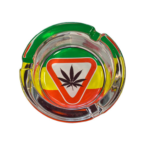 Glass Ashtray 90mm Rasta Style (Collectors Edition) - MI VAPE CO 