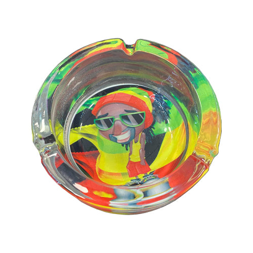 Glass Ashtray 90mm (Rasta edition) - MI VAPE CO 