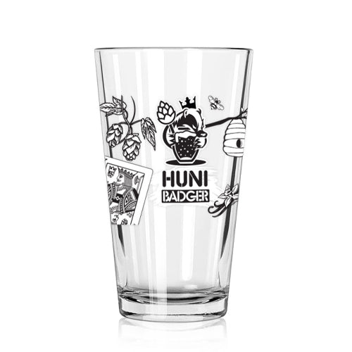 Huni Badger - Kings Brewing Co 16oz ARC Mixing Pint Glass