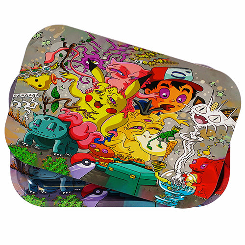 Medium Metal Rolling Tray W/ Lid - Assorted Designs