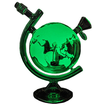 On Point Glass - 8" Glow In The Dark World Globe Water Pipe Box Set