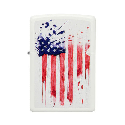 Zippo Lighter - Splattered US Flag