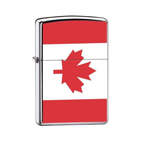Zippo Lighter - Flag of Canada High Polish Chrome
