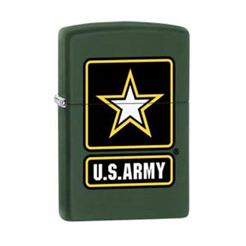 Zippo Lighter - Green Matte US Army Logo