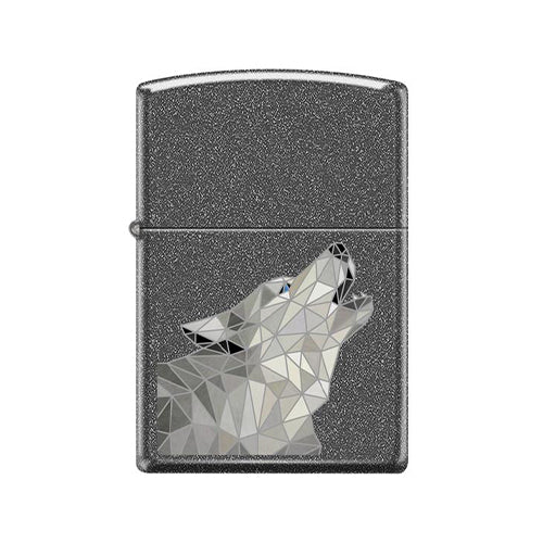 Zippo Lighter - Howling Polygonal Wolf