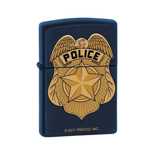 Zippo Lighter - Navy Blue Police Badge