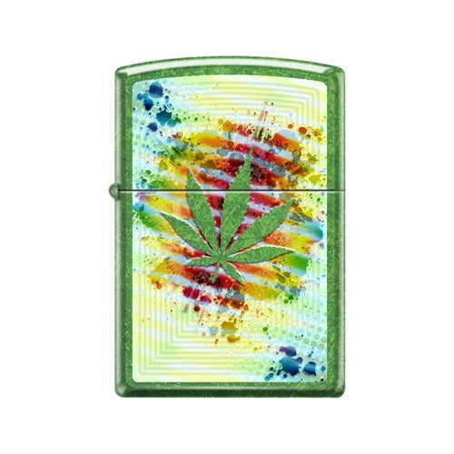 Zippo Lighter - Pot Leaf Meadow Finish